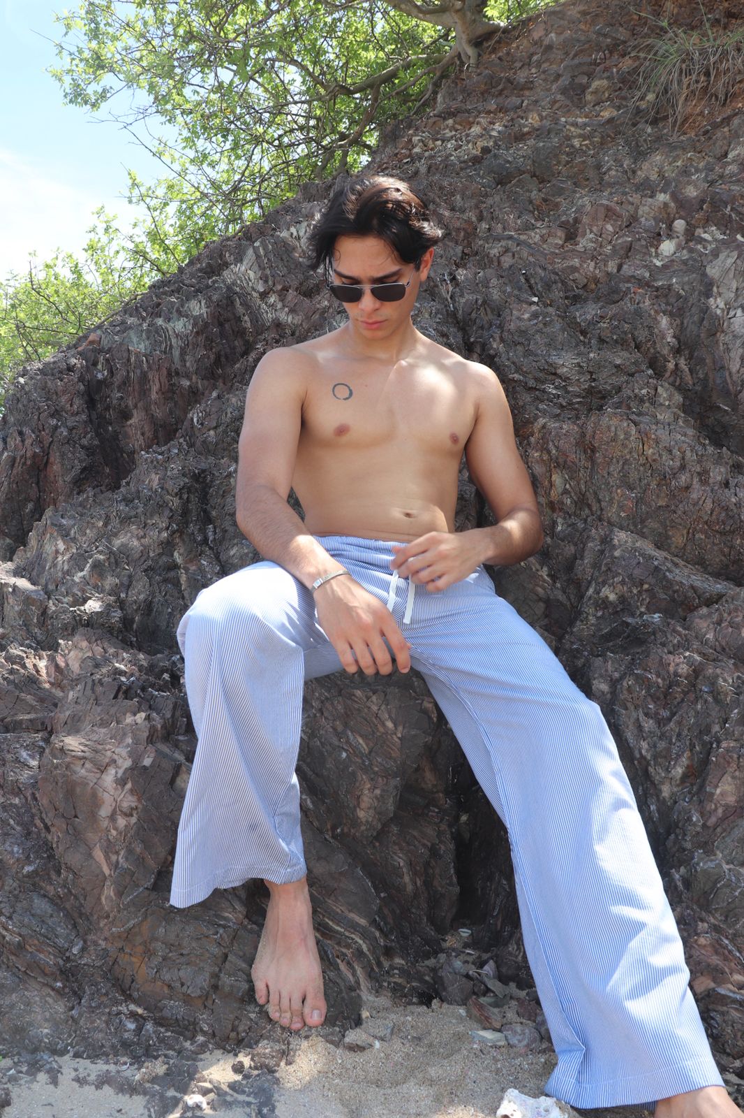BLUE STRIPED PANTS